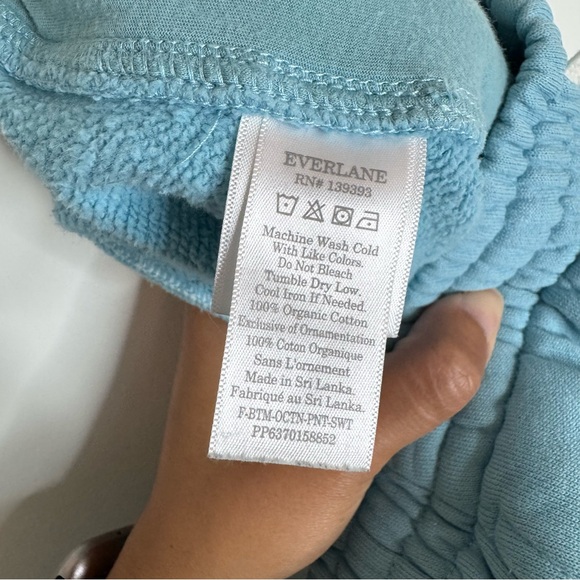 Everlane Small Light Blue Track Joggers Sweatpants Pockets Drawstring Comfy - Picture 9 of 13